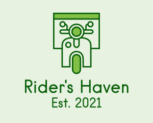 Green Delivery Scooter logo design