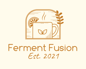 Ferment - Hot Organic Lemon Kombucha logo design
