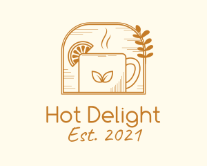 Hot Organic Lemon Kombucha logo design