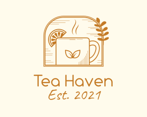 Teacup - Hot Organic Lemon Kombucha logo design