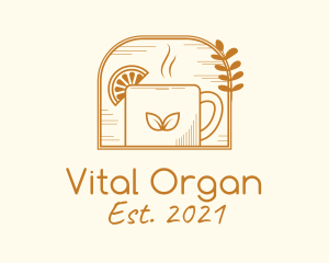 Hot Organic Lemon Kombucha logo design