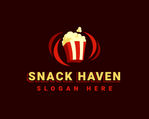 Blockbuster Popcorn Snack logo design