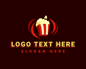 Cinema - Blockbuster Movie Popcorn logo design