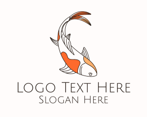 Calm - Minimalist Koi Fish logo design