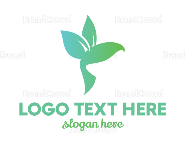 Leaf Winged Hummingbird Logo