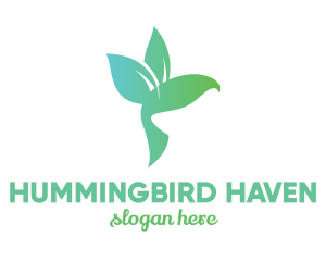 Hummingbird - Leaf Winged Hummingbird logo design