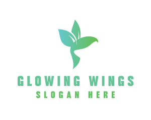 Leaf Winged Hummingbird logo design