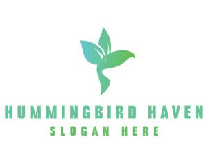 Leaf Winged Hummingbird logo design