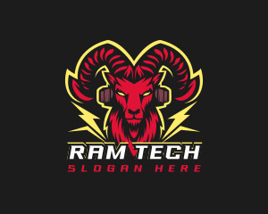 Ram - Lightning Bolt Ram logo design