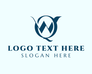 Typography - Elegant Media Studio Letter QW logo design