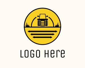 Farmer - Tractor Farm Field logo design