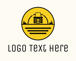 Harvest - Tractor Farm Field logo design