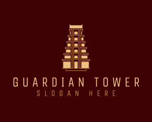 Traditional Hindu Temple Tower logo design