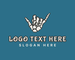 Cool - Skeleton Shaka Hand logo design