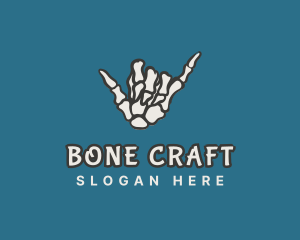 Bones - Skeleton Shaka Hand logo design