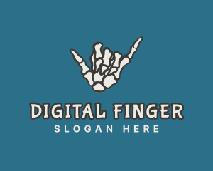 Finger - Skeleton Shaka Hand logo design