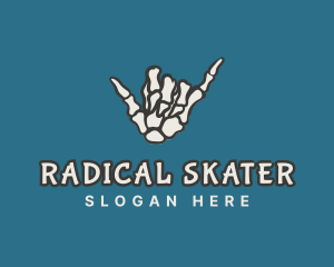 Skeleton Shaka Hand logo design