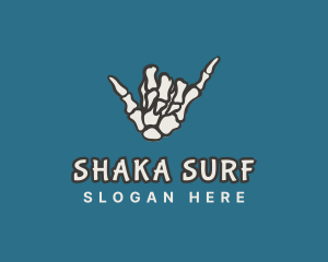 Shaka - Skeleton Shaka Hand logo design