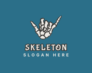 Skeleton Shaka Hand logo design