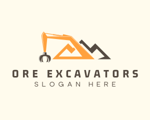 Mining - Mountain Mining Excavator logo design