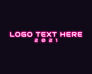 Pink - Glowing Technology Startup logo design