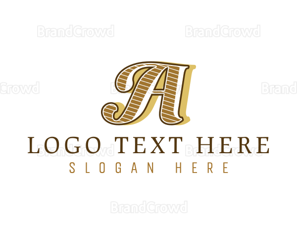 Retro Tattoo Artist Letter A Logo