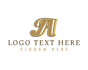 Antique - Retro Tattoo Artist Letter A logo design