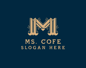 Art Deco Boutique Letter M logo design