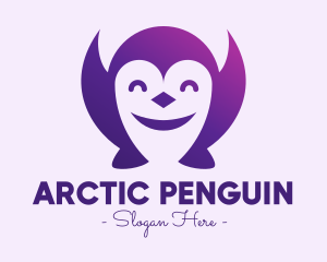 Happy Cute Penguin logo design