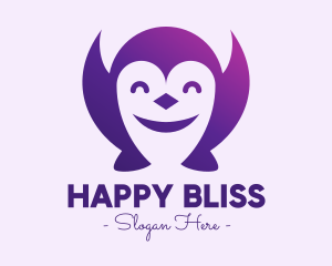 Happy Cute Penguin logo design