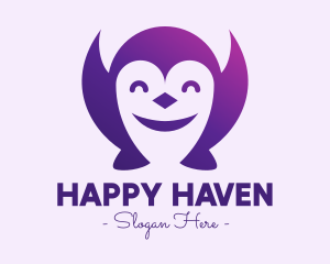 Happy Cute Penguin logo design