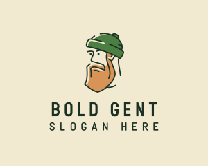 Hipster Man Beard logo design