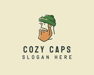 Beanie - Hipster Man Beard logo design