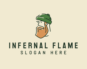 Hipster Man Beard logo design