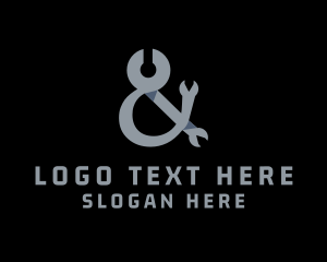 Typography - Industrial Wrench Ampersand logo design