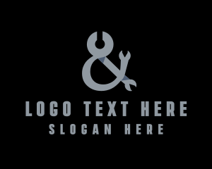 Tool - Industrial Wrench Ampersand logo design