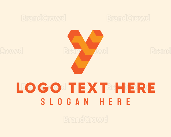 Orange Playful Letter Y Logo