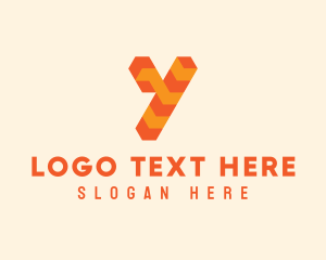Fun - Orange Playful Letter Y logo design