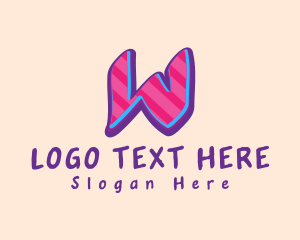 Music Label - Pop Graffiti Art Letter W logo design
