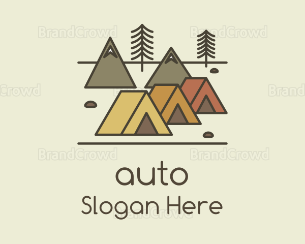 Tent Forest Camping Logo