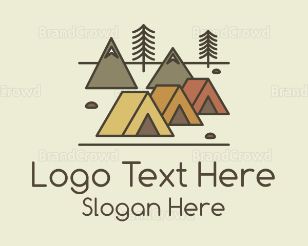 Tent Forest Camping Logo