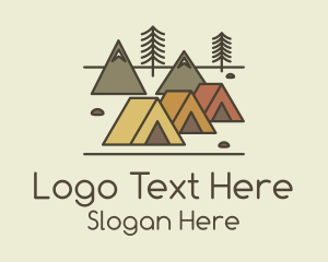 Aurora Borealis - Tent Forest Camping logo design