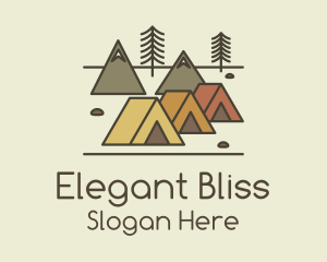 Tent Forest Camping Logo