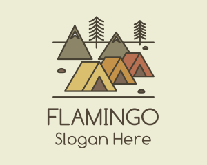 Tent Forest Camping Logo