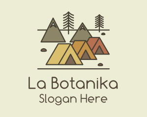 Tent Forest Camping Logo