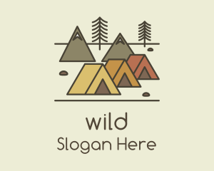 Tent Forest Camping Logo