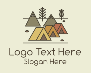 Outdoor Activity - Tent Forest Camping logo design