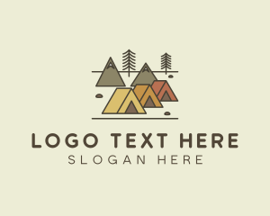 Base Camp - Tent Forest Camping logo design