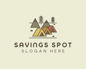 Tent Forest Camping logo design