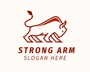 Strong Bullfighting Bull logo design